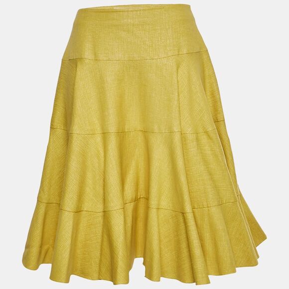 Dior Dresses & Skirts - Christian Dior Yellow Cotton Blend Flared Short Skirt M